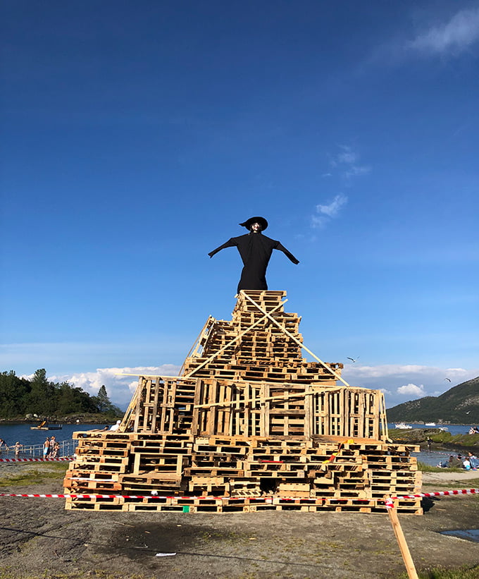 Midsummer bonfire in Norway