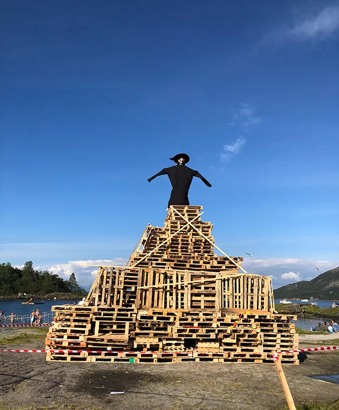Midsummer bonfire in Norway