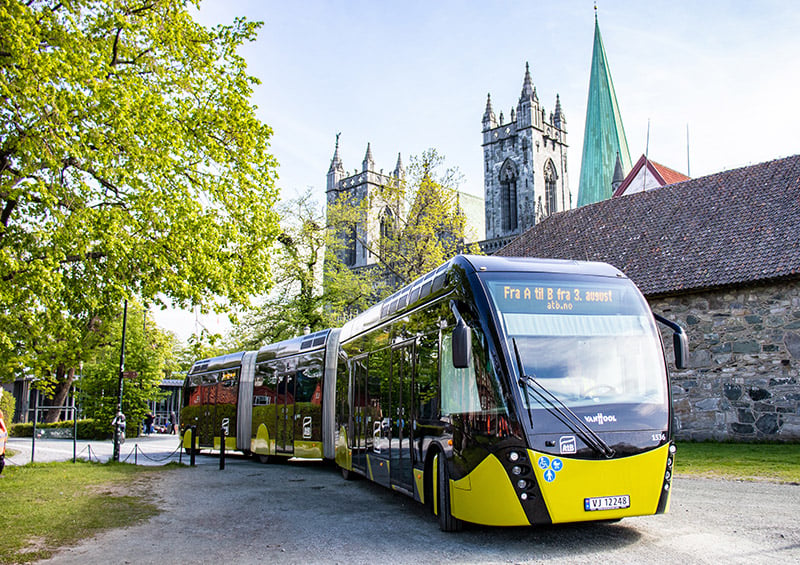 The new metrobus in Trondheim, Norway