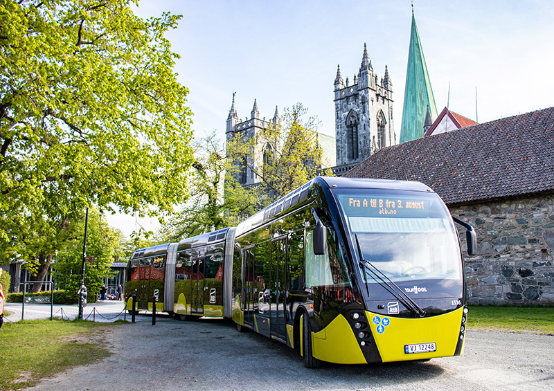 Den nye metrobussen i Trondheim, Norge