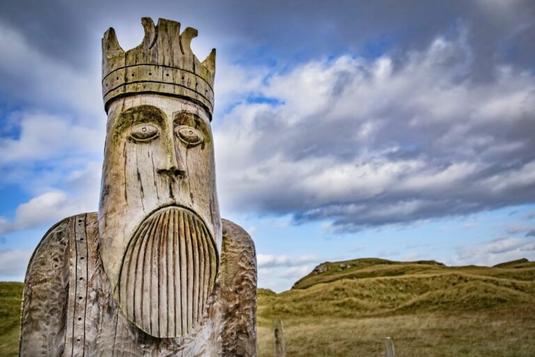 Chessman sculpture in Uig, Isle of Lewis.