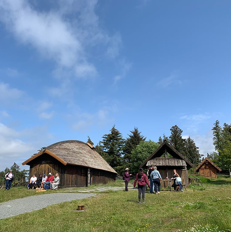 La ferme viking à Avaldsnes dans l'ouest de la Norvège