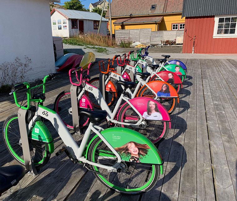 Bike sharing on Skrova, Norway