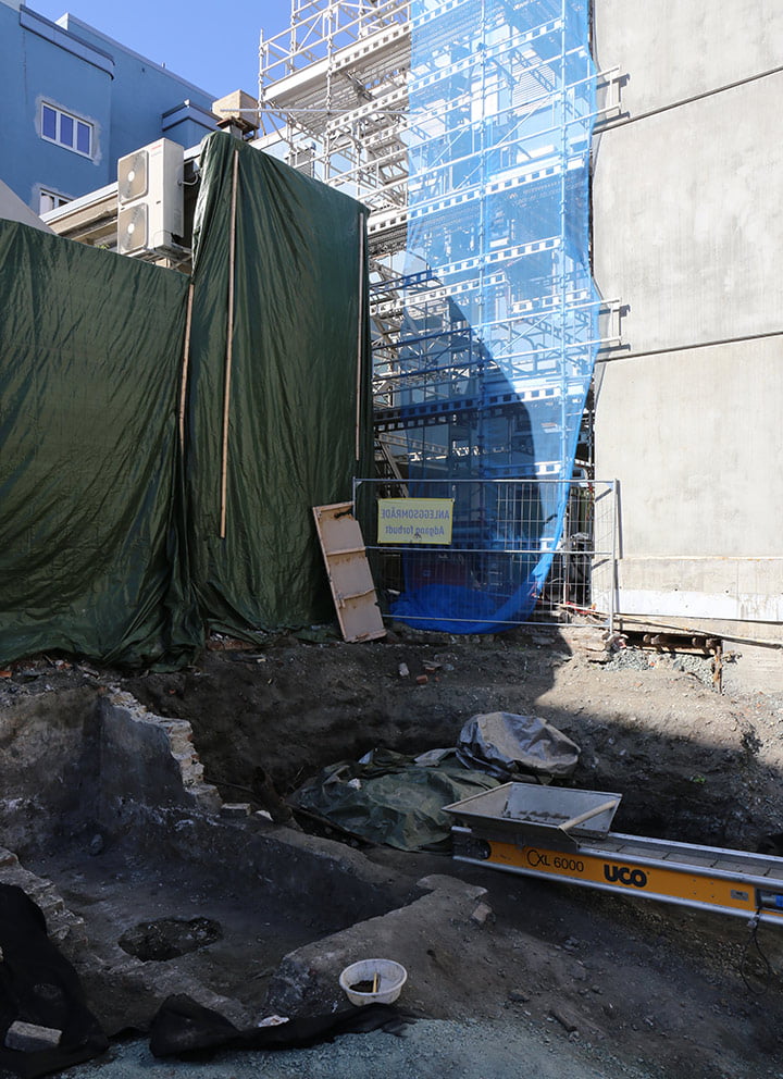 Excavation site in Trondheim, Norway