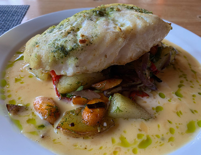 Halibut served at Whalers' pub on Skrova in Norway