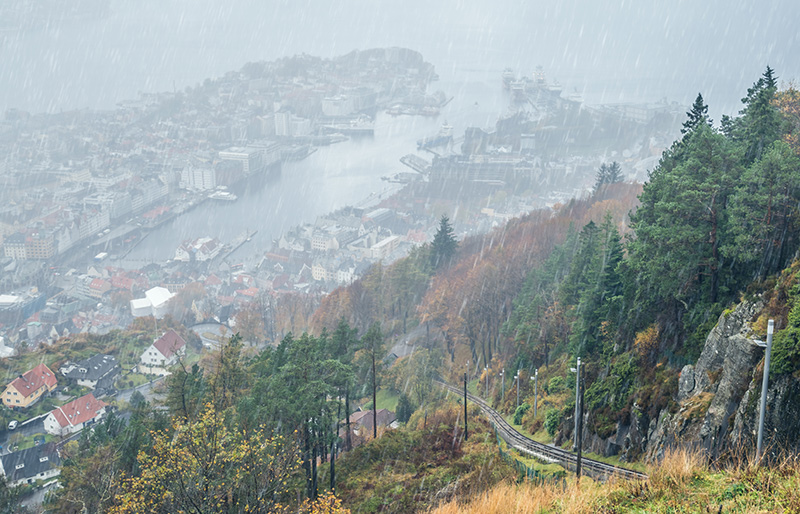 Heavy rainfall in Norway