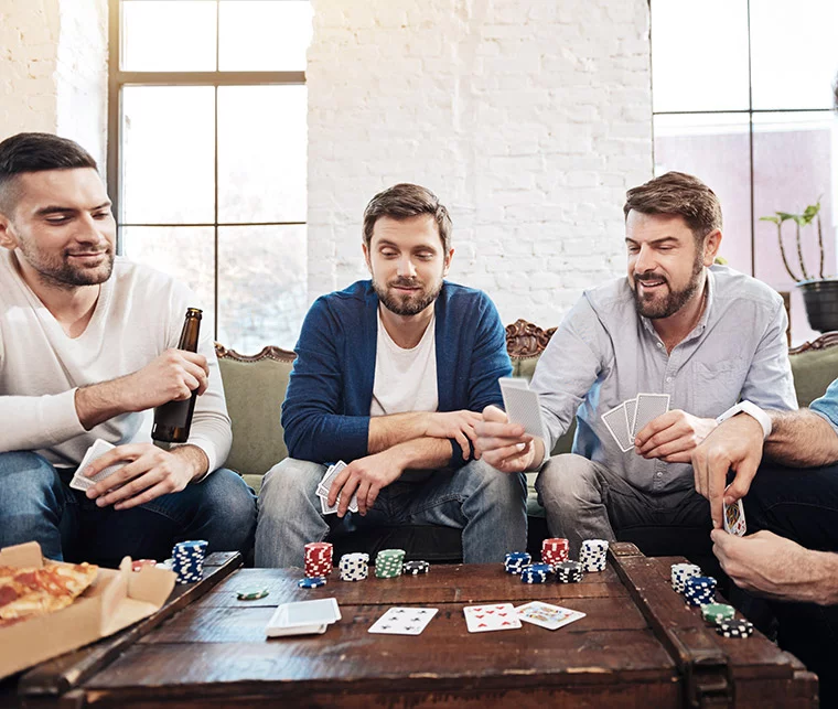 Norwegians playing a home poker game