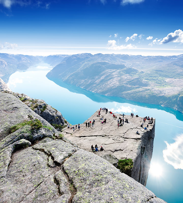 Preikestolen overlooking the Lysefjord in Norway