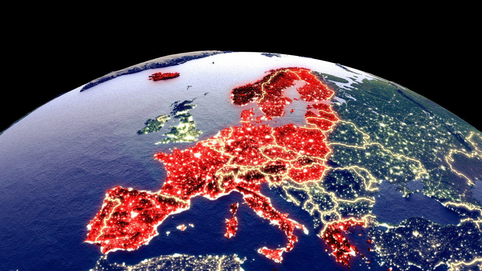 Illustration of the Schengen Area of Europe.