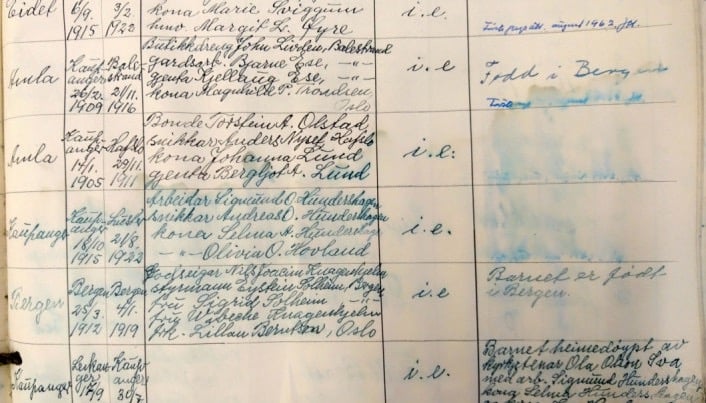 Handwritten Kaupanger parish records, Norway genealogy