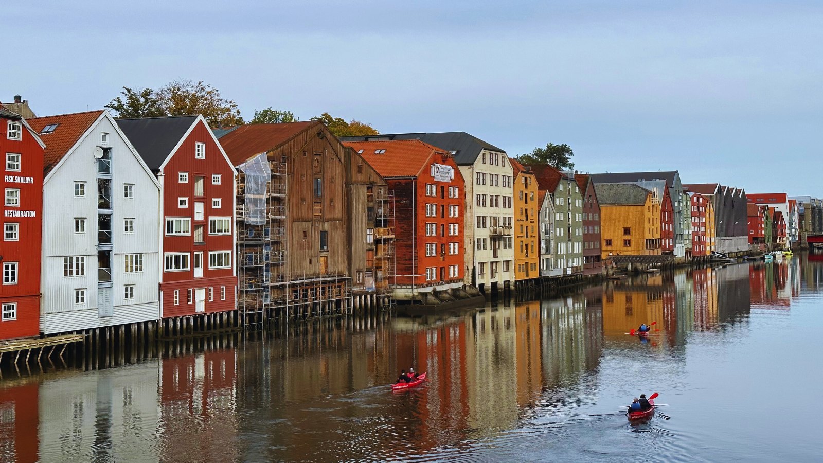Colourful riverside buildings in Trondheim, Norway. Photo: David Nikel.