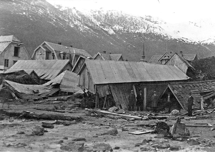 Some of the destruction of the Tafjord tsunami