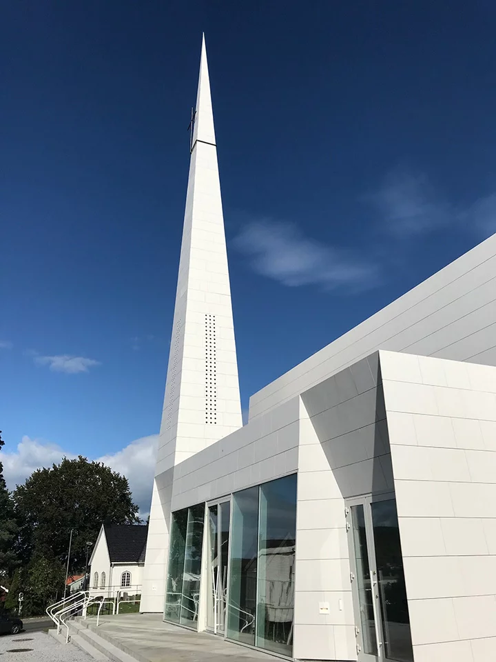 Exterior of Porsgrunn Chuch in Norway