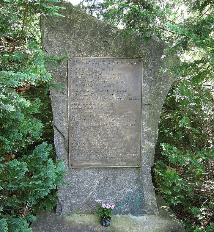 The Tafjord disaster memorial stone