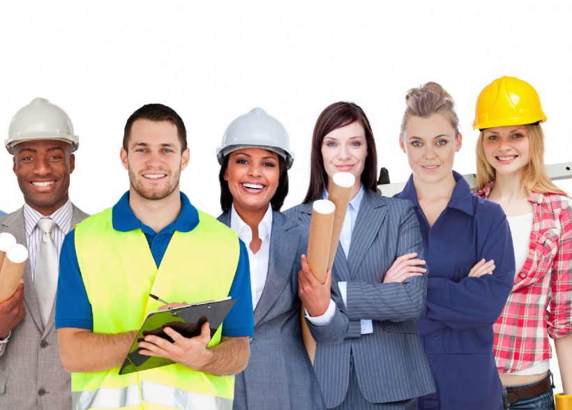Range of engineers in working clothes in Norway.