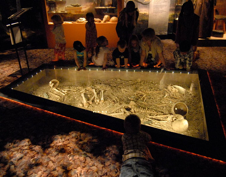 Scandinavian Battle Axe Culture on display in a Swedish museum