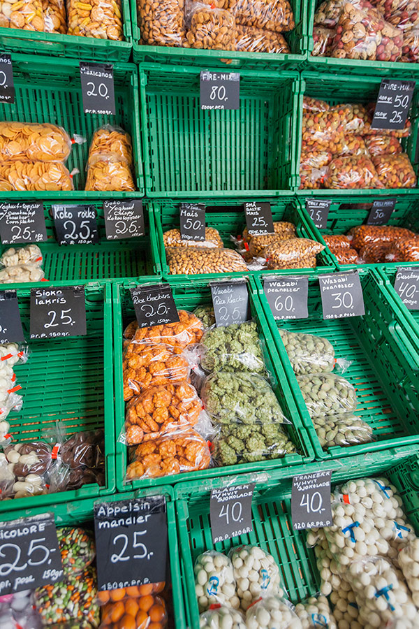 Food at an international grocery store in Oslo, Norway