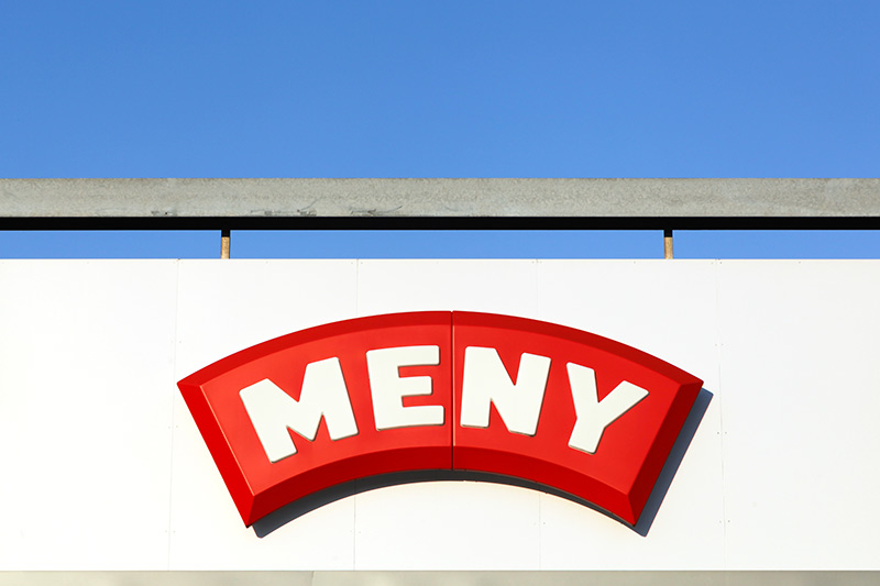 Meny supermarket sign