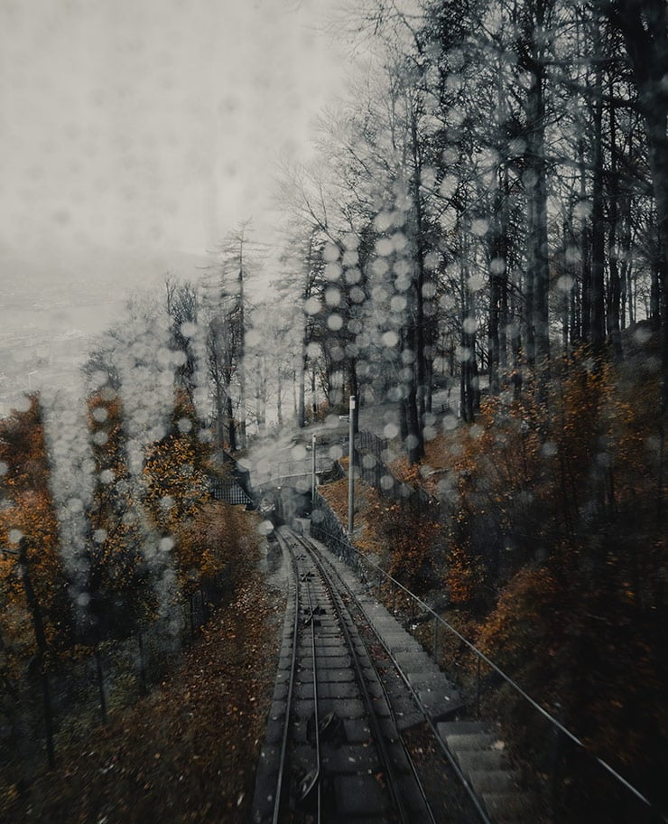 Raindrops on the Bergen railway