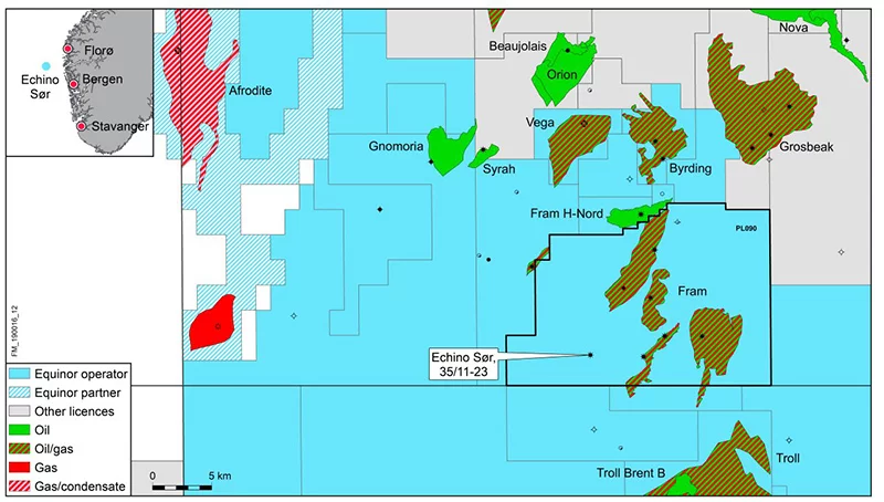 The location of the new Equinor discovery