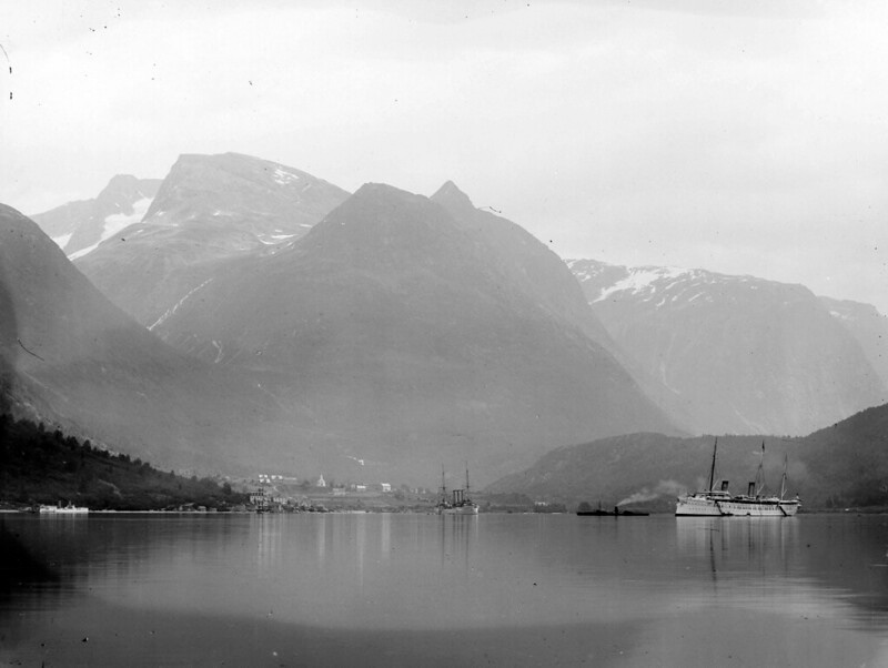 View of Loen from the Nordfjord circa 1910