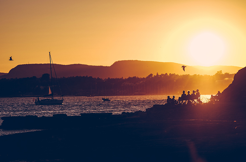 A sunset in the Oslofjord, Norway