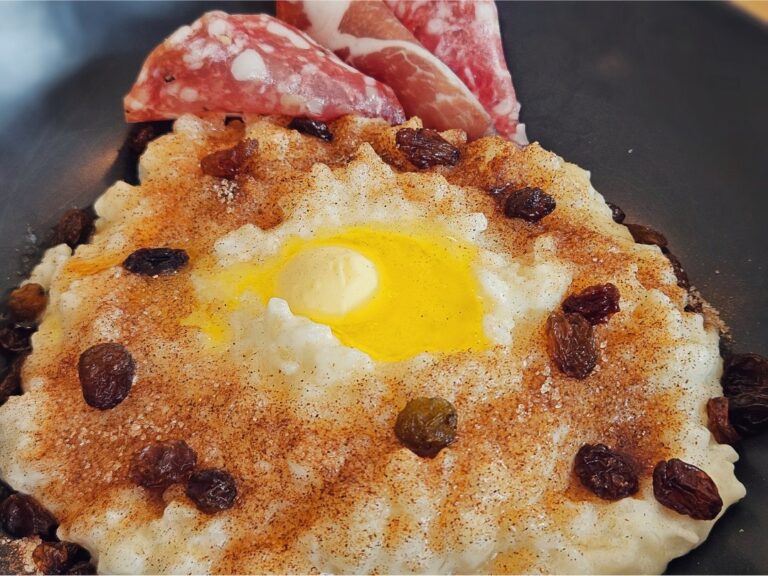 Norwegian rice porridge with cinnamon and butter.