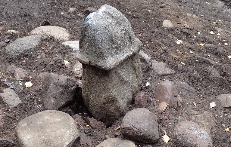 Phallic stone in Rollsbo, Sweden