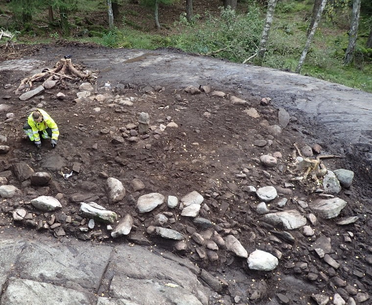 Archaeologists work in Rollsbo, Sweden