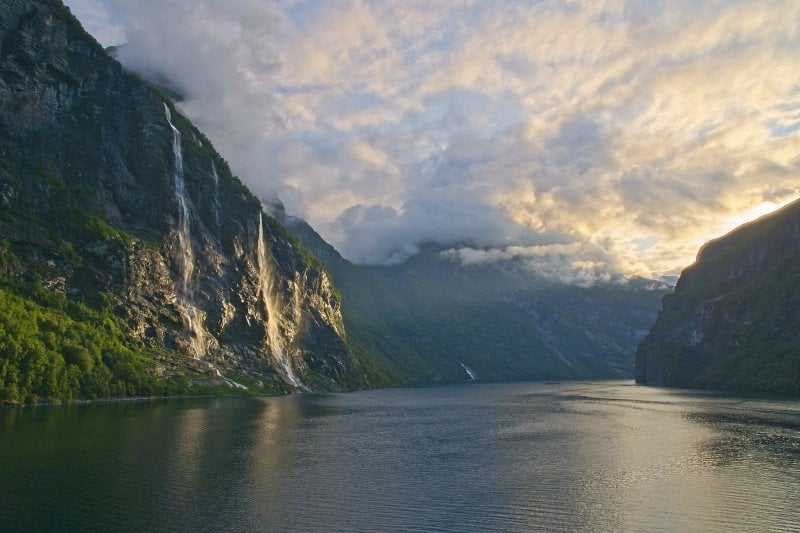 Light shimmers on Norway’s stunning fjords