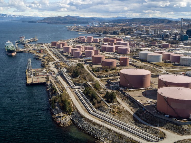 Mongstad oil refinery in Norway