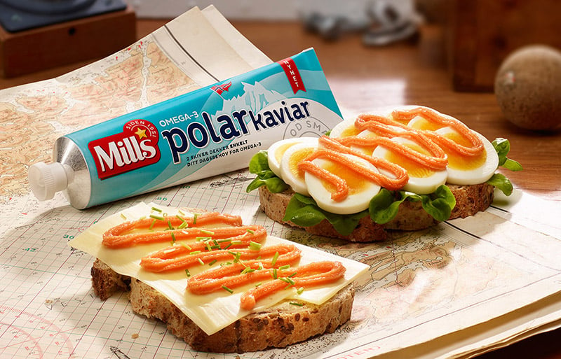 Norwegian lunch food: Mills Polar Kaviar in a tube