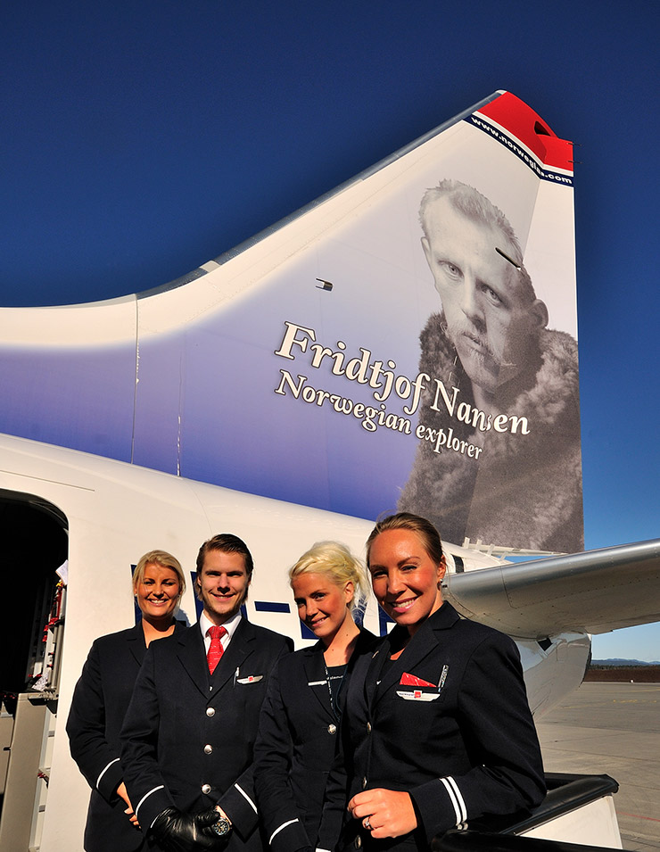 Norwegian plane featuring Fridtjof Nansen on the tail-fin