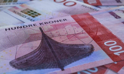 Norwegian money. A hundred krone note from Norway
