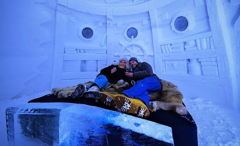 Guest room at Kirkenes Snow Hotel in Norway