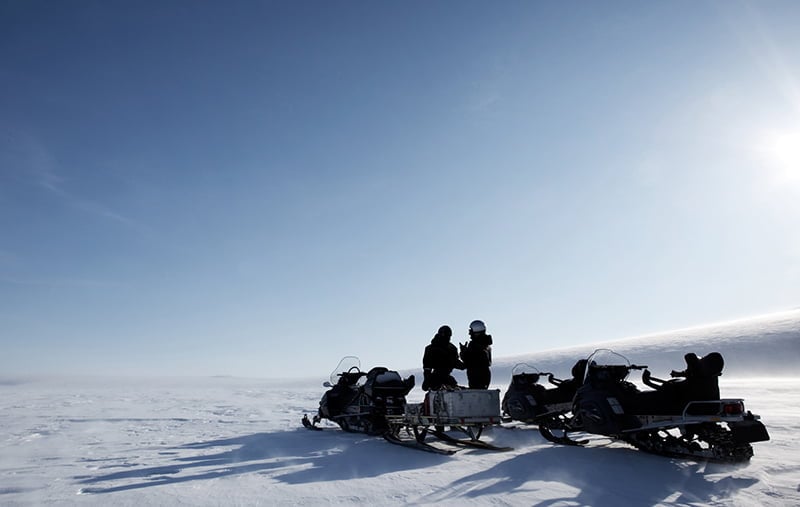 Snowmobile tour on Svalbard, Norway