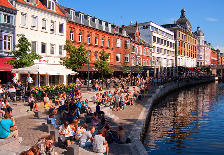 Canal scene in Aarhus, Denmark