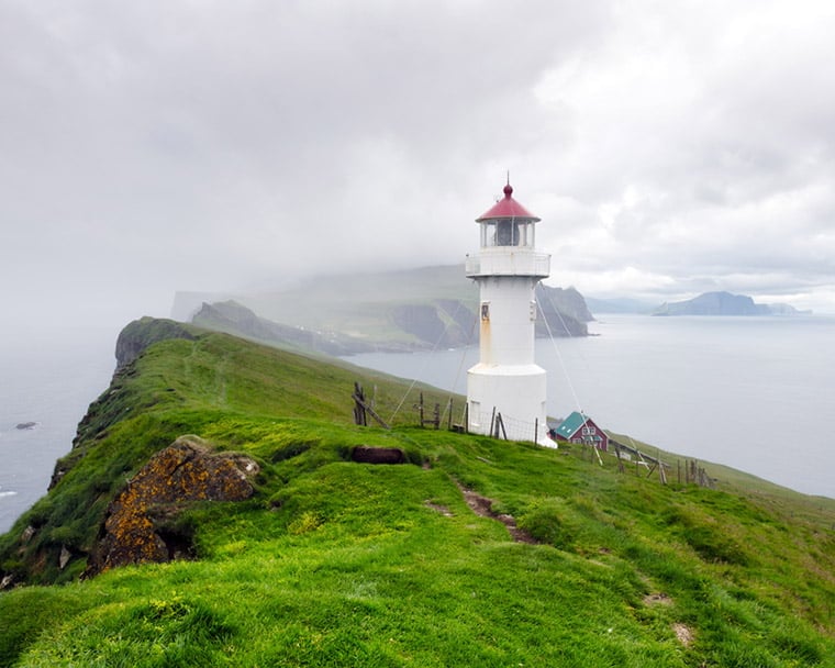 The old lighthouse on Mykines, the Faroe Islands