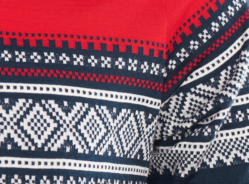 The Norwegian marius knitting pattern on a sweatshirt