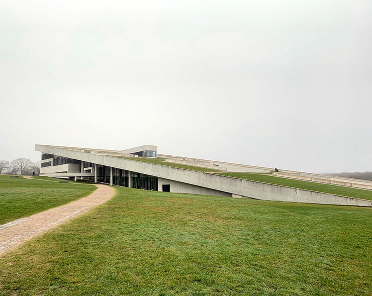 The exterior of Moesgaard Museum in Aarhus, Denmark