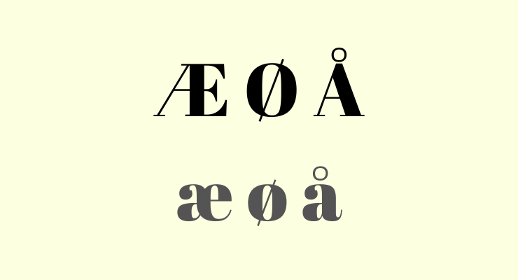 Three different Norwegian vowels æ ø å