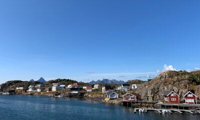 View of Skrova island from the Lofoten ferry