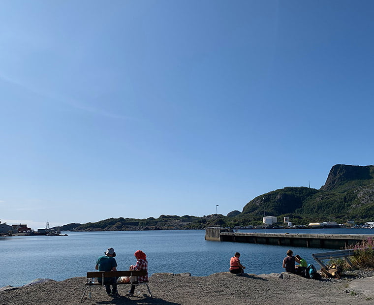 Passengers waiting for the Svolvær to Skrova ferry in Lofoten