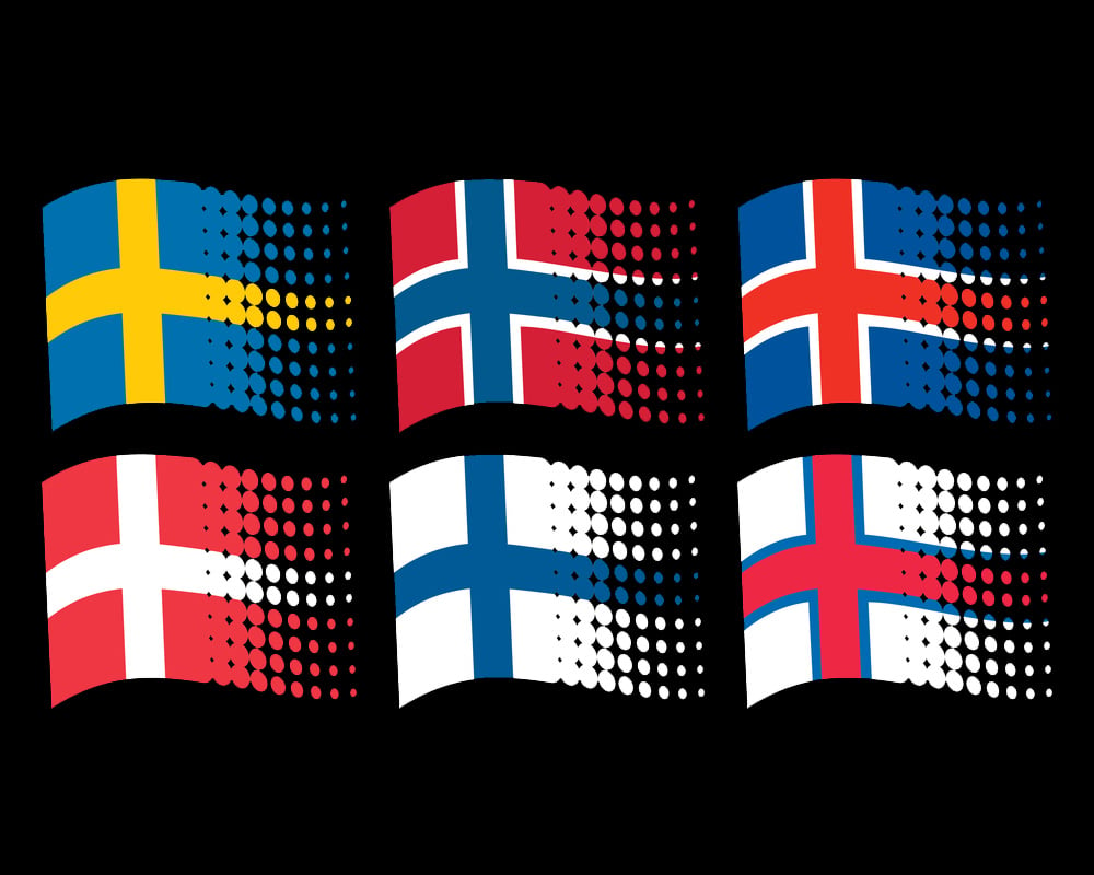 The Nordic cross flags