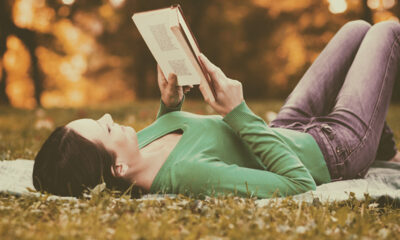 Woman reading a Norwegian novel