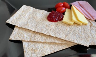 Norwegian flatbread on a plate