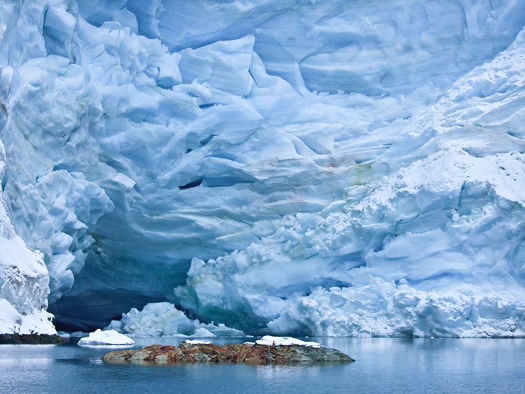 Enormous blue ice glacier in Antarctica