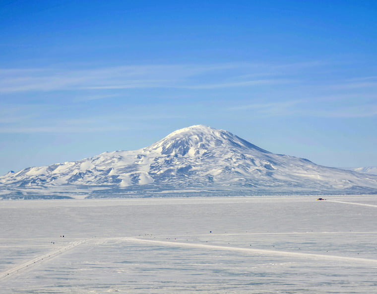 The Mount Erebus volcano on Antarctica