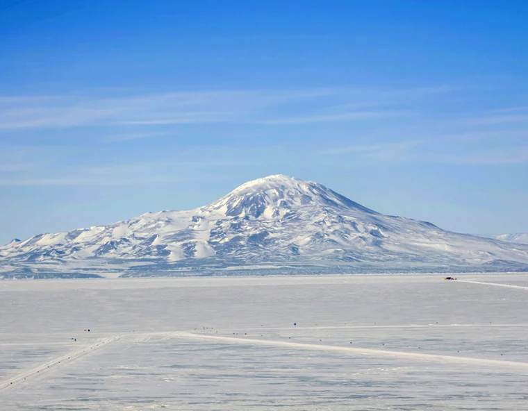 The Mount Erebus volcano on Antarctica