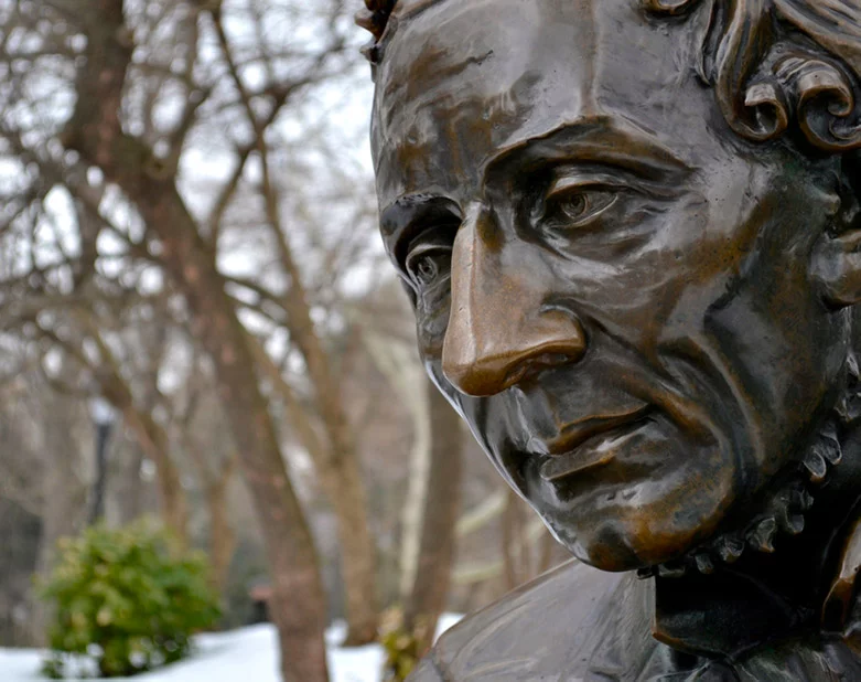 A statue of Hans Christian Andersen